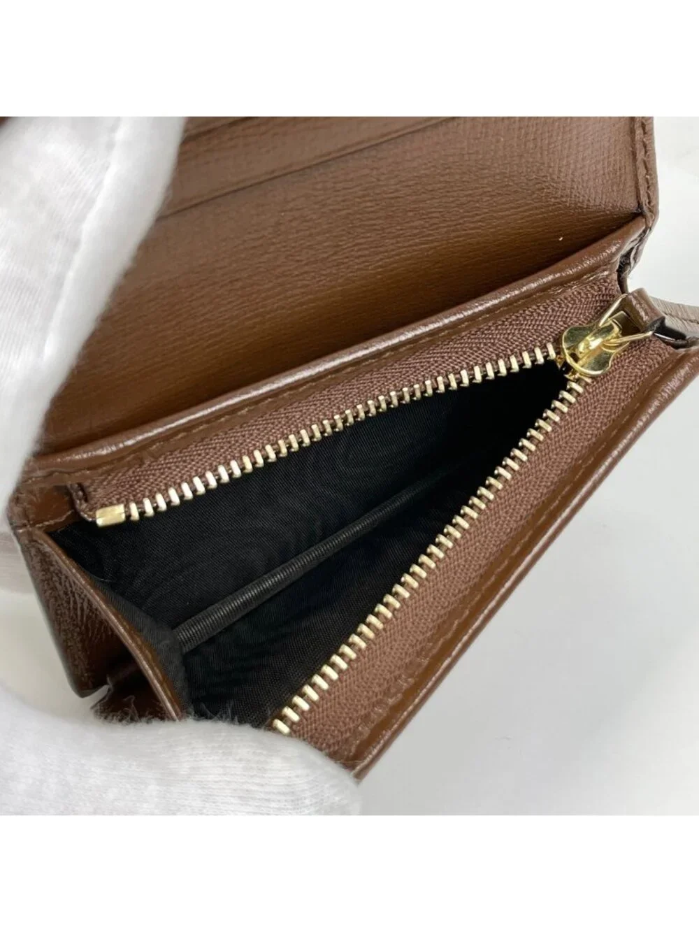 Gucci GG Pattern Bifold Wallet Heart Leather Beige - Picture 5 of 6